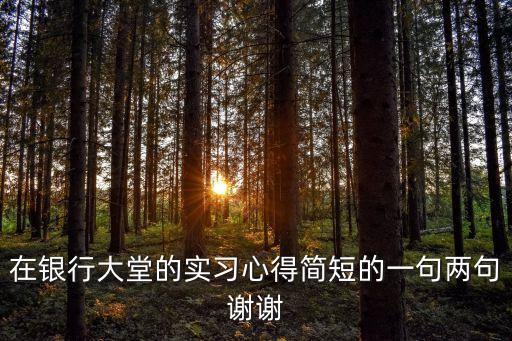 在銀行大堂的實習心得簡短的一句兩句謝謝