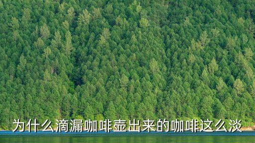 為什么滴漏咖啡壺出來的咖啡這么淡