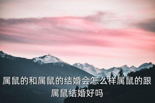 屬鼠的和屬鼠的結婚會怎么樣屬鼠的跟屬鼠結婚好嗎