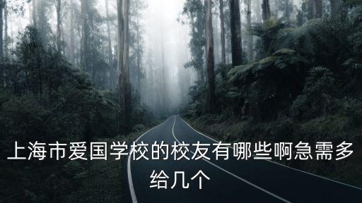 上海市愛國學校校花，上海市愛國學校的校友有哪些啊急需多給幾個