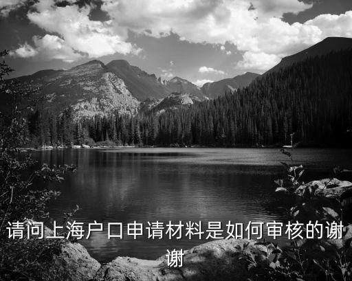 上海市落戶材料審核，請問上海戶口申請材料是如何審核的謝謝