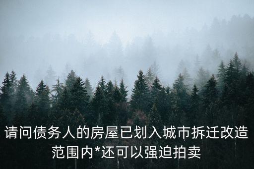 請問債務人的房屋已劃入城市拆遷改造范圍內*還可以強迫拍賣