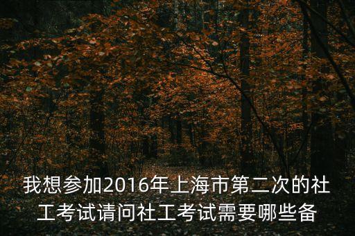 我想?yún)⒓?016年上海市第二次的社工考試請問社工考試需要哪些備