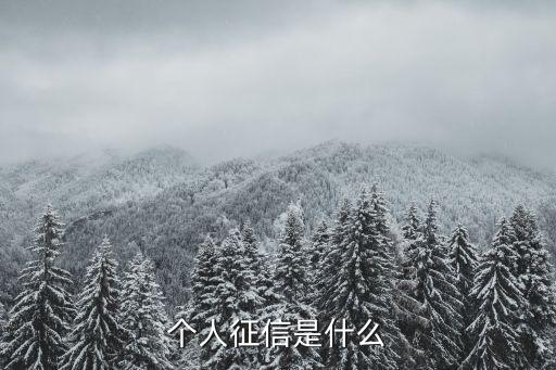 個(gè)人信用征信，個(gè)人征信是什么