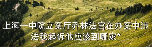上海一中院立案廳喬林法官在辦案中違法我起訴他應(yīng)該到哪家*