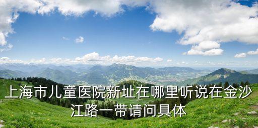 上海市兒童醫(yī)院新址在哪里聽說(shuō)在金沙江路一帶請(qǐng)問具體