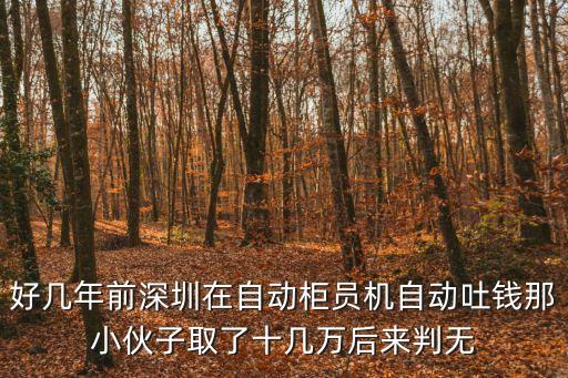 廣州豪賢路案件，好幾年前深圳在自動柜員機自動吐錢那小伙子取了十幾萬后來判無