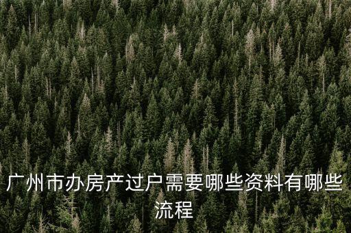 廣州市辦房產過戶需要哪些資料有哪些流程