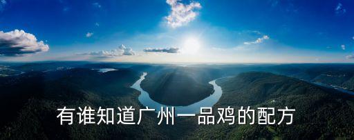 有誰知道廣州一品雞的配方