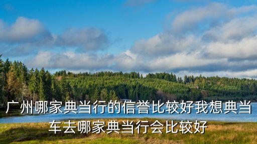 廣州的汽車典當行推薦，廣州典當行哪家好