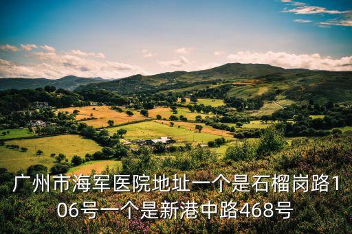 廣州石榴崗附近*檢測，廣州軍醫院在石榴崗那邊是不是有一家