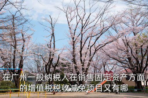 在廣州一般納稅人在銷售固定資產方面的增值稅稅收減免項目又有哪