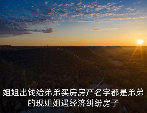 姐姐出錢給弟弟買房房產名字都是弟弟的現姐姐遇經濟糾紛房子