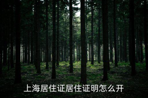 上海市*局居住證證明，上海居住證明怎么開