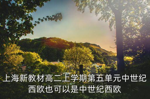 上海市高二歷史第五冊，上海新教材高二上學期第五單元中世紀西歐也可以是中世紀西歐