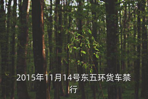 上海市貨車限行規定2015年，2015年11月14號東五環貨車禁行