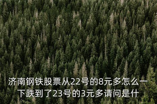 濟南鋼鐵股票從22號的8元多怎么一下跌到了23號的3元多請問是什