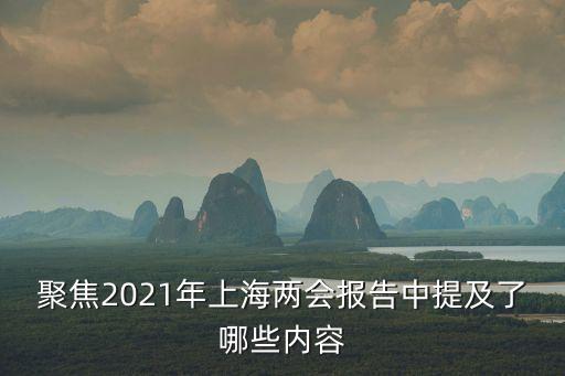上海市人民政府工作報告，聚焦2021年上海兩會報告中提及了哪些內容