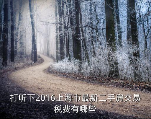 打聽(tīng)下2016上海市最新二手房交易稅費(fèi)有哪些