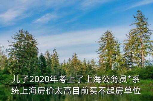 上海市公務員分房子嗎，兒子2020年考上了上海公務員*系統上海房價太高目前買不起房單位