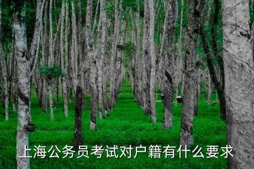上海市招公務員限制戶口，上海公務員考試戶籍有限制嗎