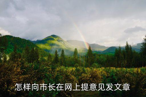 上海市民政局局長(zhǎng)信箱，怎樣向市長(zhǎng)在網(wǎng)上提意見(jiàn)發(fā)文章