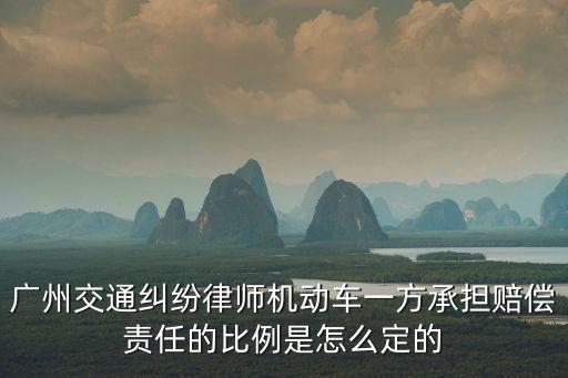廣州交通糾紛律師機動車一方承擔賠償責任的比例是怎么定的