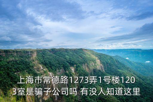上海市況熙根，上海市常德路1273弄1號樓1203室是騙子公司嗎 有沒人知道這里