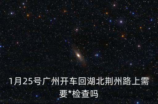 1月25號廣州開車回湖北荊州路上需要*檢查嗎