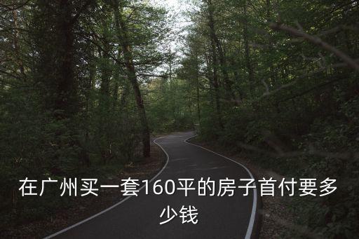 廣州160方的房子首付要幾成，在廣州買一套160平的房子首付要多少錢