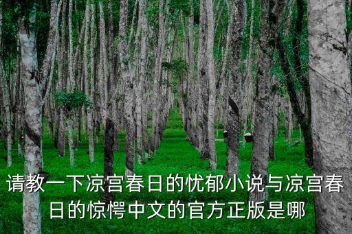 請教一下涼宮春日的憂郁小說與涼宮春日的驚愕中文的官方正版是哪