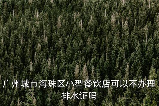 廣州海珠區都不能做堂食了嗎，廣州城市海珠區小型餐飲店可以不辦理排水證嗎
