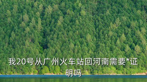 我20號從廣州火車站回河南需要*證明嗎