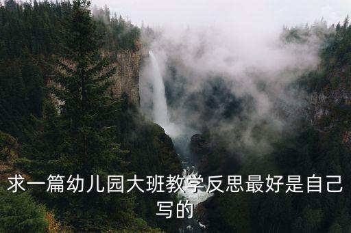 求一篇幼兒園大班教學(xué)反思最好是自己寫的