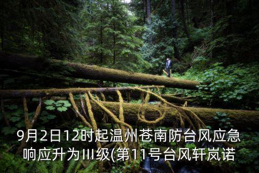 9月2日12時起溫州蒼南防臺風應急響應升為Ⅲ級(第11號臺風軒嵐諾
