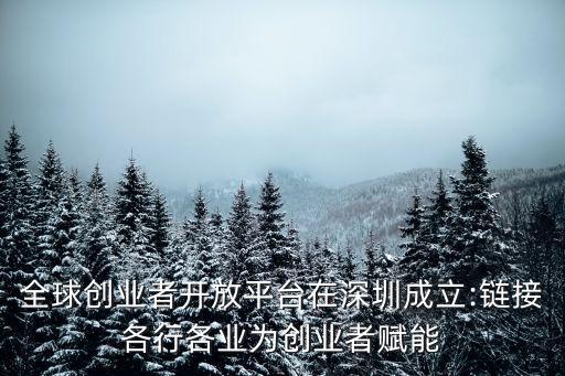 深圳雙創周,深圳還適合創業嗎?全球創業者開放平臺成立