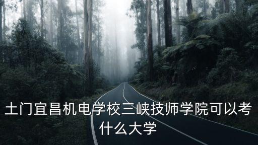 土門宜昌機電學校三峽技師學院可以考什么大學