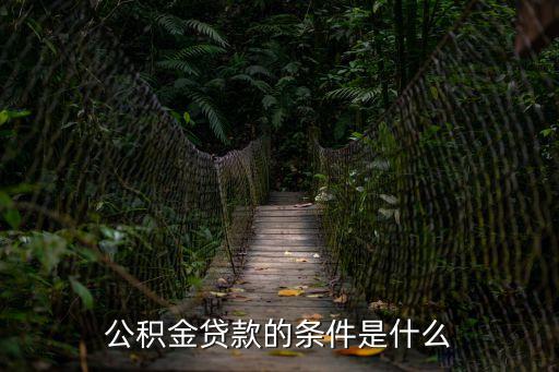 公積金貸款的條件是什么