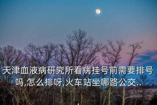 天津血液病研究所看病掛號前需要排號嗎,怎么排呀,火車站坐哪路公交...