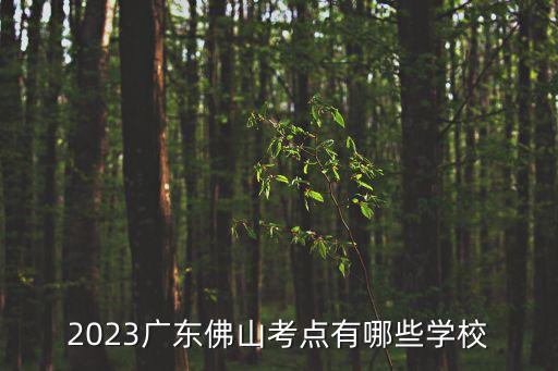 2023廣東佛山考點有哪些學校
