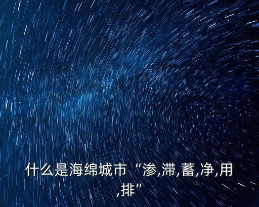 海綿城市什么意思,什么是海綿城市?