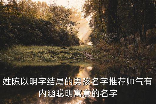 姓陳以明字結尾的男孩名字推薦帥氣有內涵聰明寓意的名字
