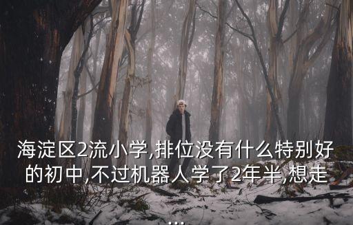 海淀區2流小學,排位沒有什么特別好的初中,不過機器人學了2年半,想走...