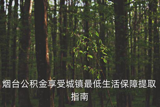 煙臺公積金享受城鎮最低生活保障提取指南