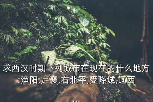 求西漢時(shí)期下列城市在現(xiàn)在的什么地方:漁陽(yáng),定襄,右北平,受降城,遼西...