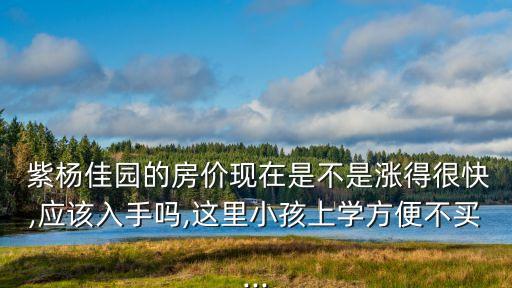 紫楊佳園,南京紫楊佳園房價漲得很快?