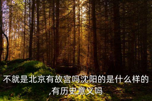 不就是北京有故宮嗎沈陽(yáng)的是什么樣的,有歷史意義嗎