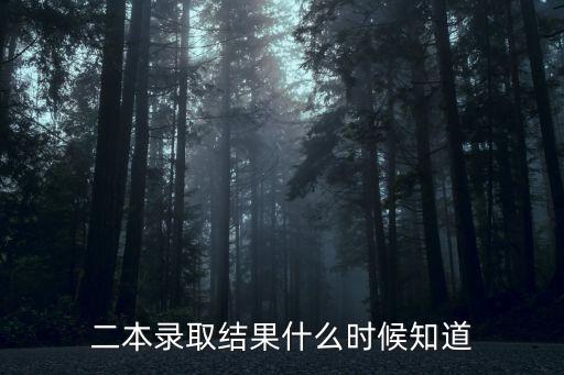 二本錄取結果什么時候知道