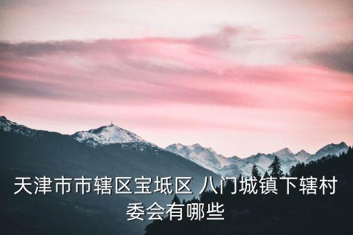 天津市市轄區寶坻區 八門城鎮下轄村委會有哪些