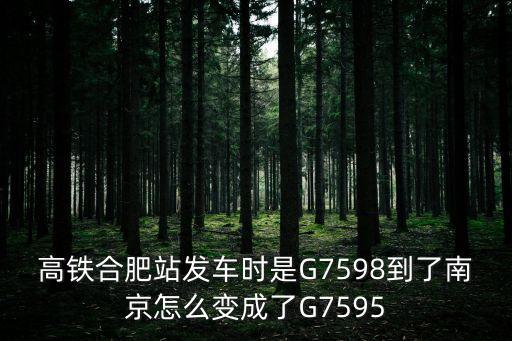 高鐵合肥站發車時是G7598到了南京怎么變成了G7595
